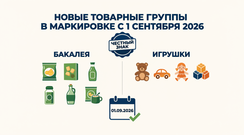 Новые товарные группы в маркировке с 1 сентября 2026 года